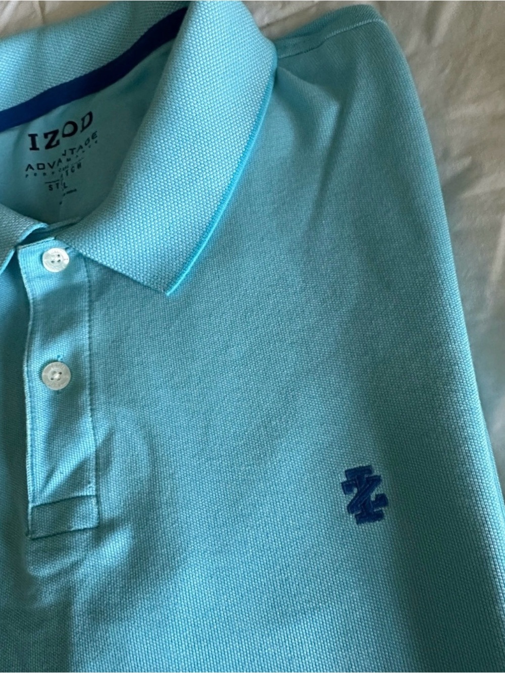 IZOD Advantage Performance Natural Stretch Polo Shirt Blue Radiance Size XL - Picture 4 of 9